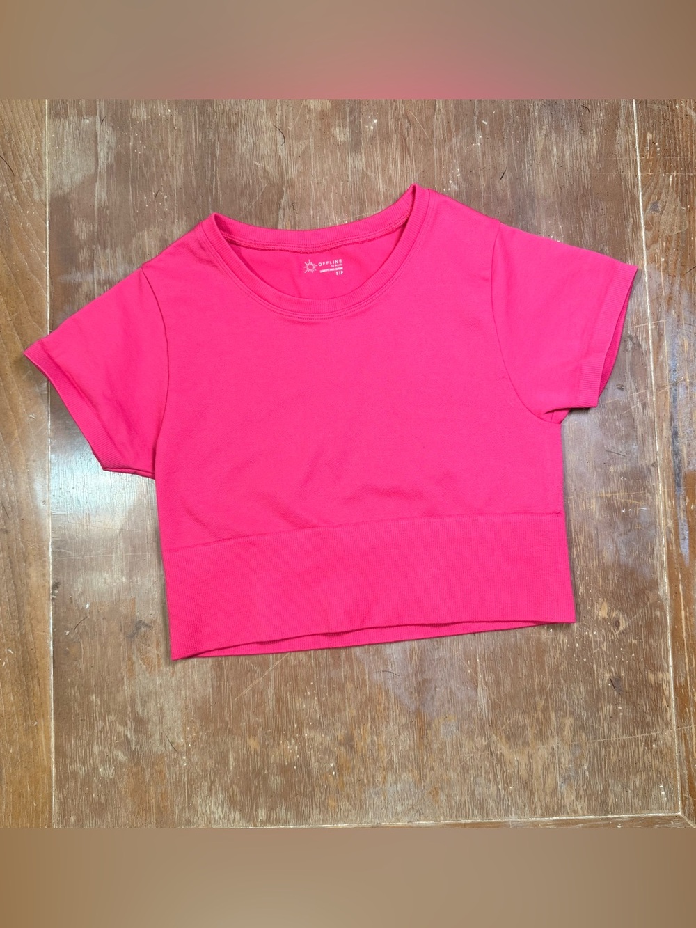 Offline by Aerie Sidewalk Seamless Cropped Playera